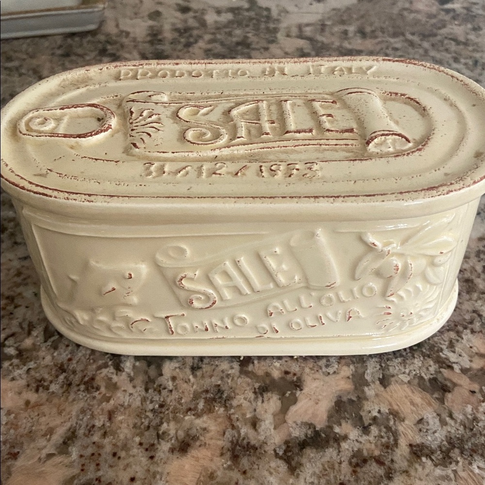 •ARTIMINO• vintage stoneware tonno all olio di oliva